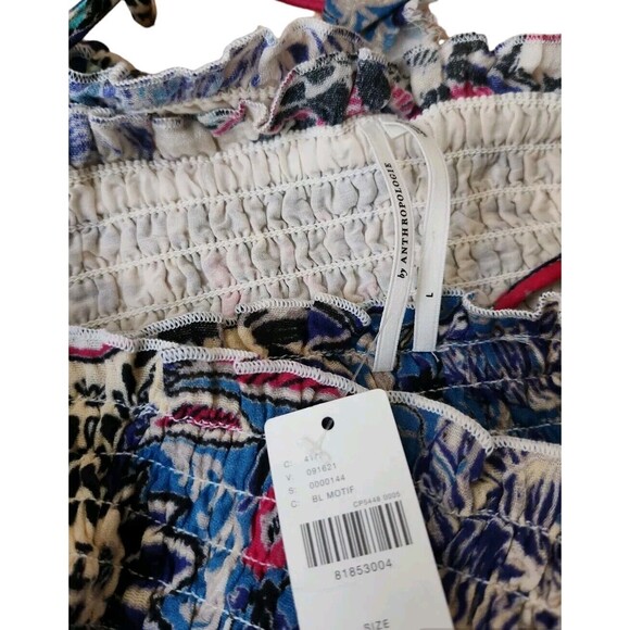Anthropologie Maxi Dress Womens Large Boho Beach Smocked Gauze Multicolor NWT - Picture 6 of 8